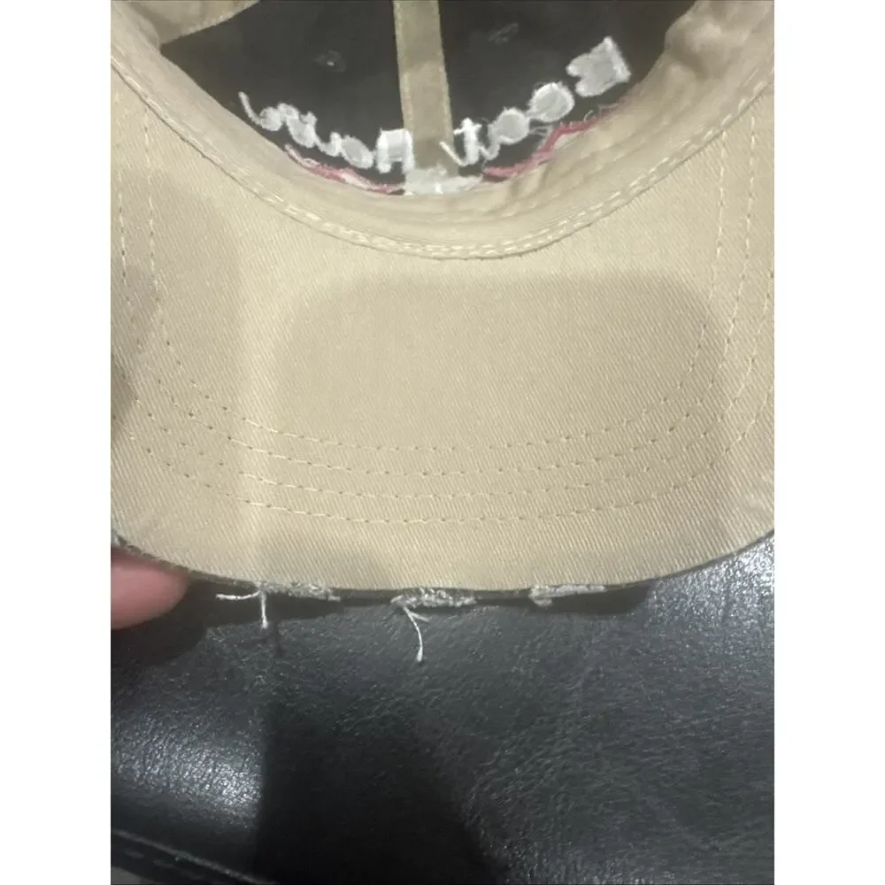 KATYDID Boat Hair Don’t Care Distressed Trucker Hat Black Tan Cap Mesh